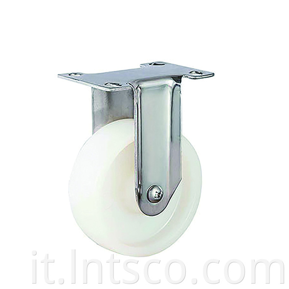 Medium Duty Stainless Steel White PP Rigid Casters